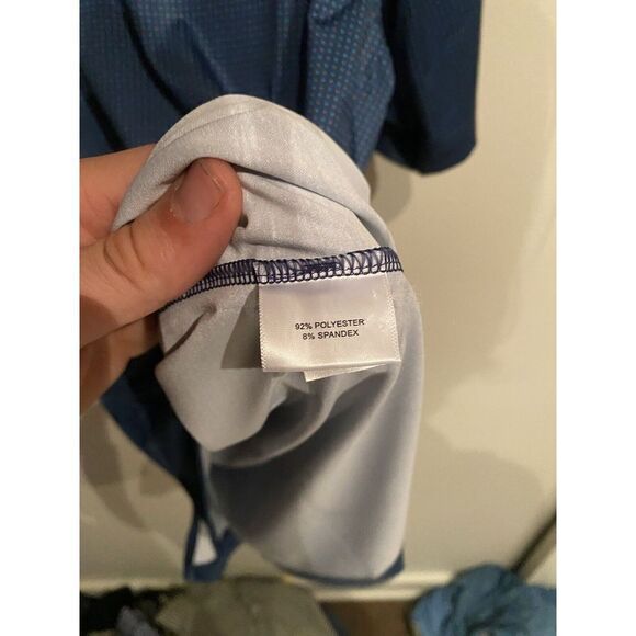 Peter Millar Summer Comfort Mens Medium New Blue Polka Dot Print Pattern - Picture 7 of 9